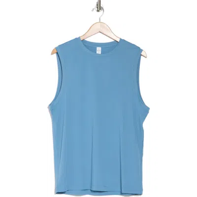 90 Degree By Reflex Marathon Crewneck Muscle Tank In Blue Shadow
