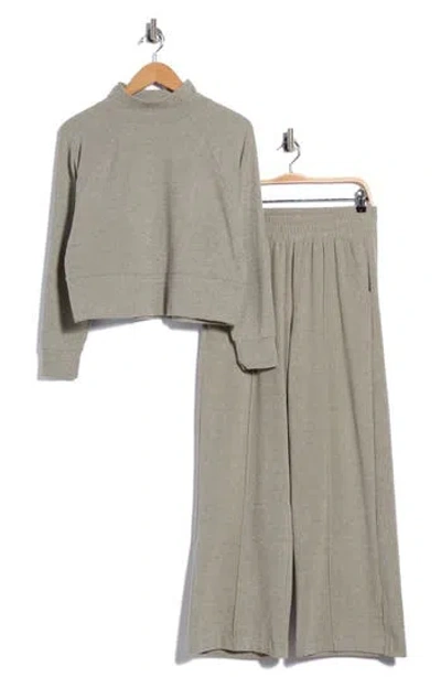90 Degree By Reflex Marled Pique Perry Two-piece Lounge Set In Gray