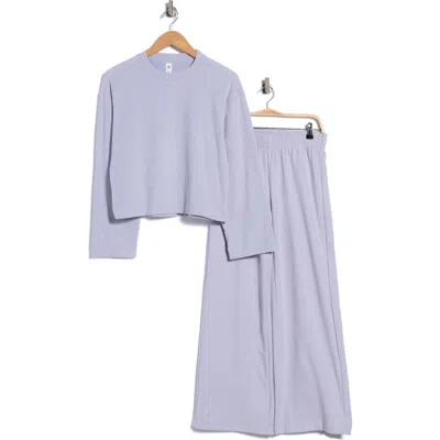 90 Degree By Reflex Marled Piqué Two-piece Lounge Set In Purple