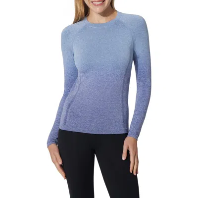 90 Degree By Reflex Melora Seamless Long Sleeve Top In Blue