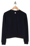 90 Degree By Reflex Missy Terry Brushed Long Sleeve In Dark Navy