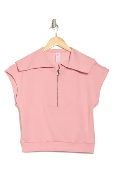 90 Degree By Reflex Monaco Scuba Half Zip Pullover In Blush