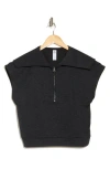 90 Degree By Reflex Monaco Scuba Half Zip Pullover In Heather Black