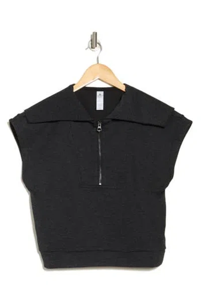 90 Degree By Reflex Monaco Scuba Half Zip Pullover In Heather Black