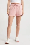 90 Degree By Reflex Monaco Scuba High Rise Shorts In Blush