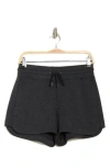 90 Degree By Reflex Monaco Scuba High Rise Shorts In Heather Black