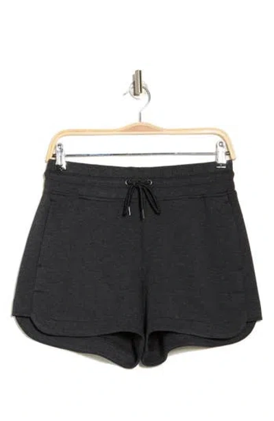 90 Degree By Reflex Monaco Scuba High Rise Shorts In Heather Black