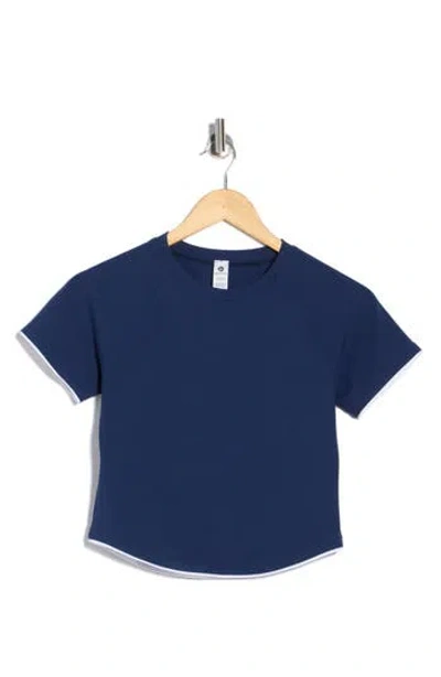 90 Degree By Reflex Nudetech Volley Club Crop T-shirt In Blue