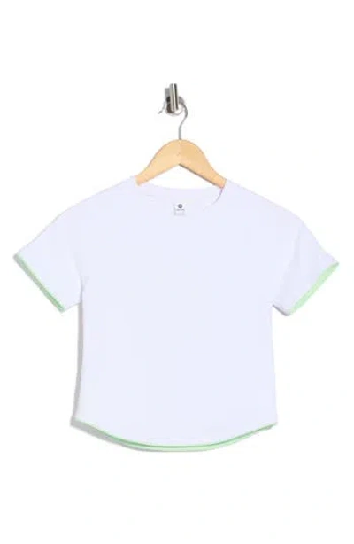 90 Degree By Reflex Nudetech Volley Club Crop T-shirt In White