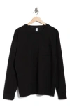 90 Degree By Reflex Oasis Scuba Knit Long Sleeve T-shirt In Black
