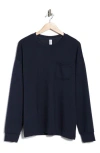 90 Degree By Reflex Oasis Scuba Knit Long Sleeve T-shirt In Blue