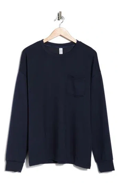 90 Degree By Reflex Oasis Scuba Knit Long Sleeve T-shirt In Blue