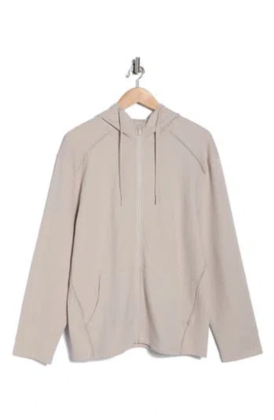 90 Degree By Reflex Oberon Jacquard Full Zip Hoodie In Gray