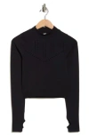 90 Degree By Reflex Porsha Seamless Long Sleeve Activewear Top In Black