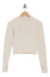 90 Degree By Reflex Porsha Seamless Long Sleeve Activewear Top In Neutral