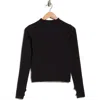 90 Degree By Reflex Priscilla Seamless Long Sleeve Activewear Top In Black