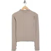 90 Degree By Reflex Priscilla Seamless Long Sleeve Activewear Top In Brown