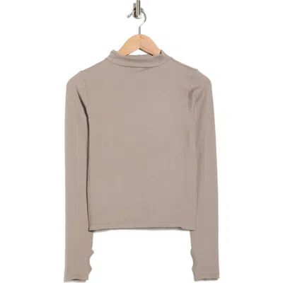 90 Degree By Reflex Priscilla Seamless Long Sleeve Activewear Top In Brown