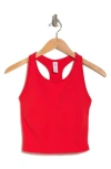 90 Degree By Reflex Racerback Cropped Tank With Bra In Red