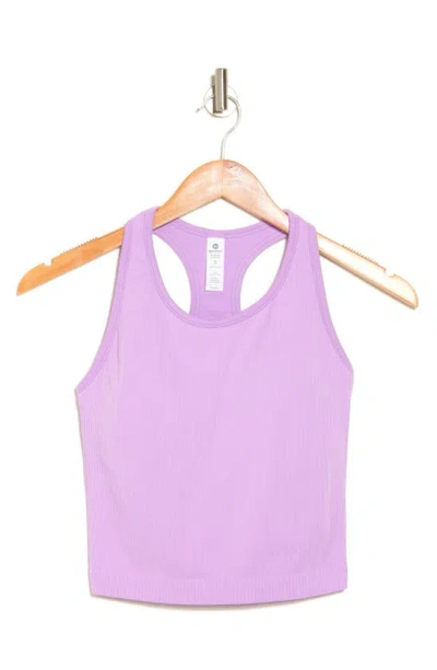 90 Degree By Reflex Racerback Cropped Tank With Bra In Sheer Lilac