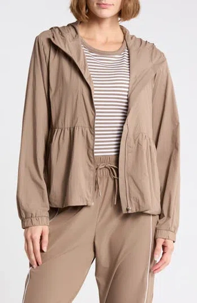90 Degree By Reflex Radiant Sherry Peplum Jacket In Brown