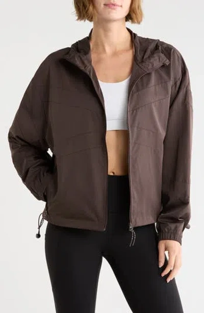 90 Degree By Reflex Radiant Swift Track Hoodie In Chocolate Torte