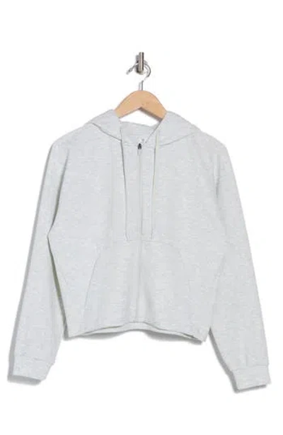 90 Degree By Reflex Raleigh Scuba Full Zip Hoodie In Heather Light Grey