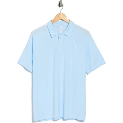 90 Degree By Reflex Ribbed Interlock Active Polo In Blue