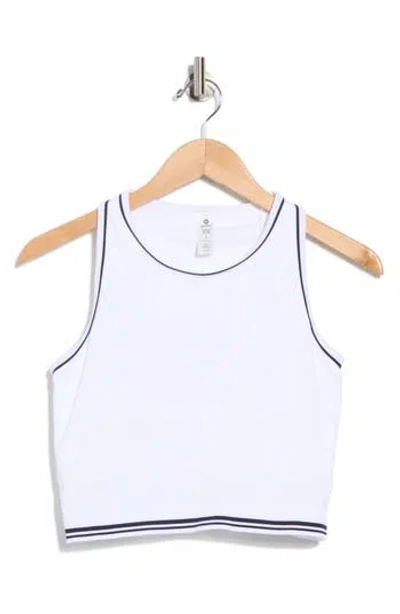 90 Degree By Reflex Ribbed Seamless Crop Bra Tank In White