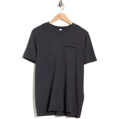 90 Degree By Reflex Ronan Acid Wash Cotton T-shirt In Black
