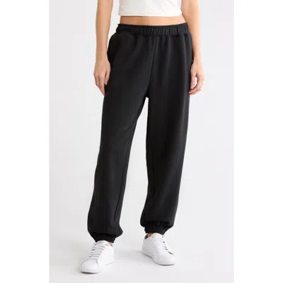 90 Degree By Reflex Sahara Fleece Oversized Joggers In Black