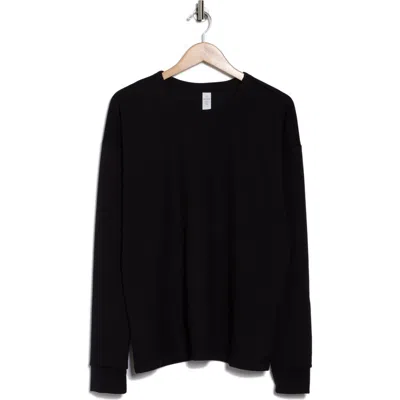 90 Degree By Reflex Scuba Knit Oasis Long Sleeve T-shirt In Black