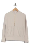 90 Degree By Reflex Scuba Ribbed Half Zip Pullover In Neutral