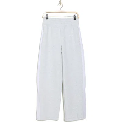90 Degree By Reflex Scuba Sanctuary Wide Leg Pants In Heather Light Grey-white