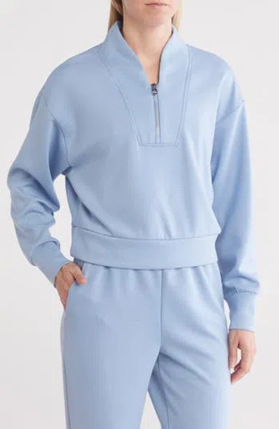 90 Degree By Reflex Scuba Supercharge Crop Half-zip Pullover In Forever Blue