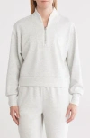 90 Degree By Reflex Scuba Supercharge Crop Half-zip Pullover In Heather Light Grey