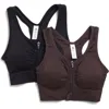90 Degree By Reflex Seamless Bra Top In Chocolate Torte/black