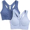 90 Degree By Reflex Seamless Bra Top In Eventide/blue Indigo