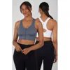 90 Degree By Reflex Seamless Bra Top In Grisaille/white