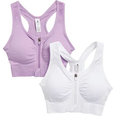 90 Degree By Reflex Seamless Bra Top In Sheer Lilac/white