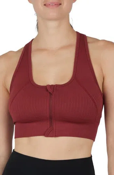 90 Degree By Reflex Seamless Cody Sports Bra In Brown