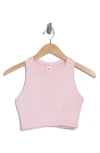 90 Degree By Reflex Seamless Longline Sports Bra In Heather Pink-a-boo