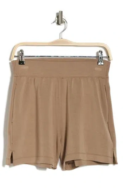 90 Degree By Reflex Seasoft Softlite Mid Rise Shorts In Brown