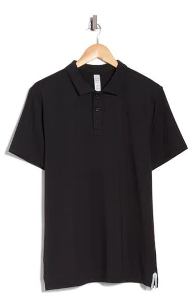 90 Degree By Reflex Short Sleeve Jersey Polo In Black