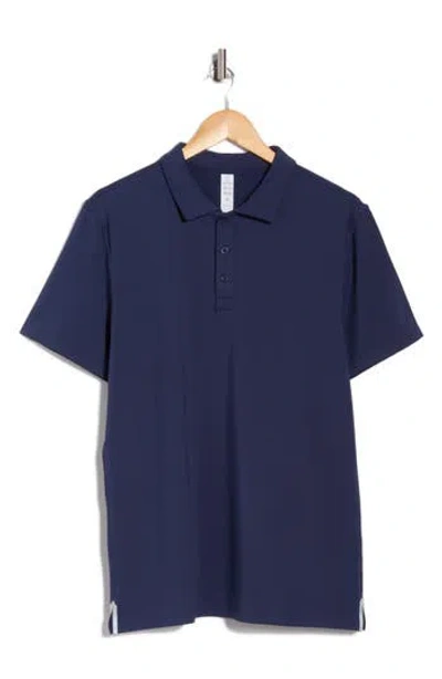 90 Degree By Reflex Short Sleeve Jersey Polo In Blue