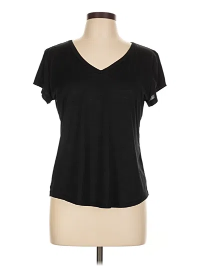 Pre-owned 90 Degree By Reflex Short Sleeve Top Black V Neck Tops