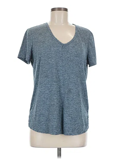 Pre-owned 90 Degree By Reflex Short Sleeve Top Gray V-neck Tops
