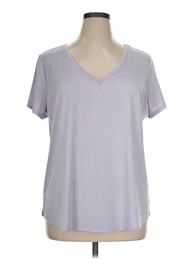 Pre-owned 90 Degree By Reflex Short Sleeve Top Purple V-neck Tops