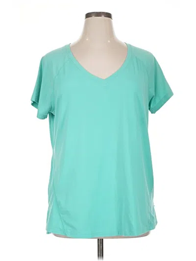 Pre-owned 90 Degree By Reflex Short Sleeve Top Teal V Neck Tops