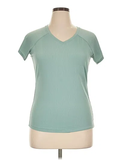 Pre-owned 90 Degree By Reflex Short Sleeve Top Teal V-neck Tops